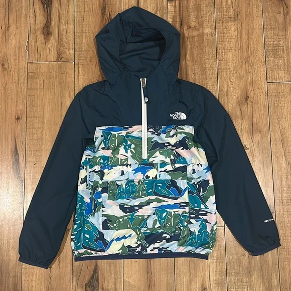 The North Face Kid 7/8 Fanorak Jacket Jaiden Green Valley Block Print Fanny Pac - Picture 3 of 8